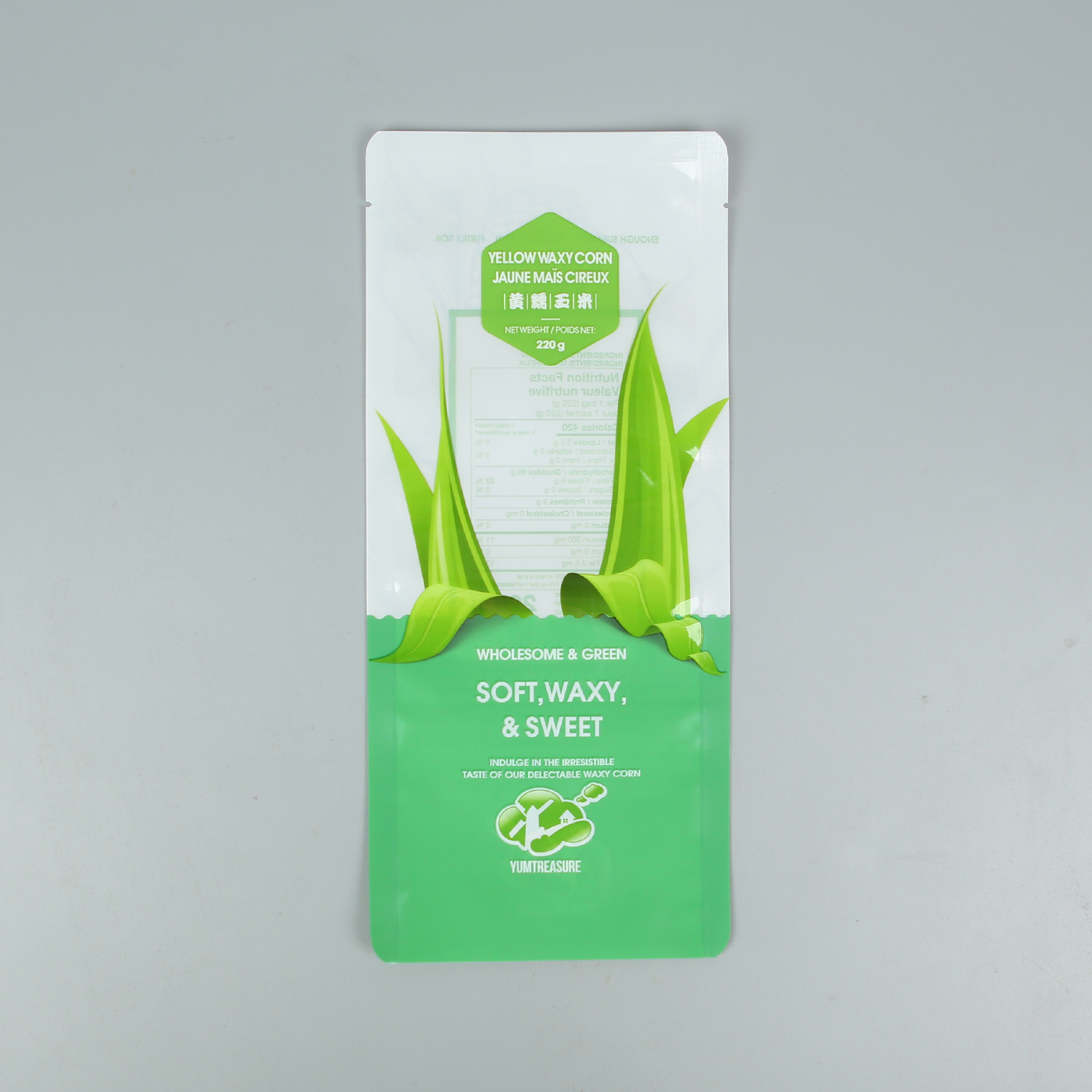 220g黃糯玉米+亮面塑料復(fù)合+三邊封